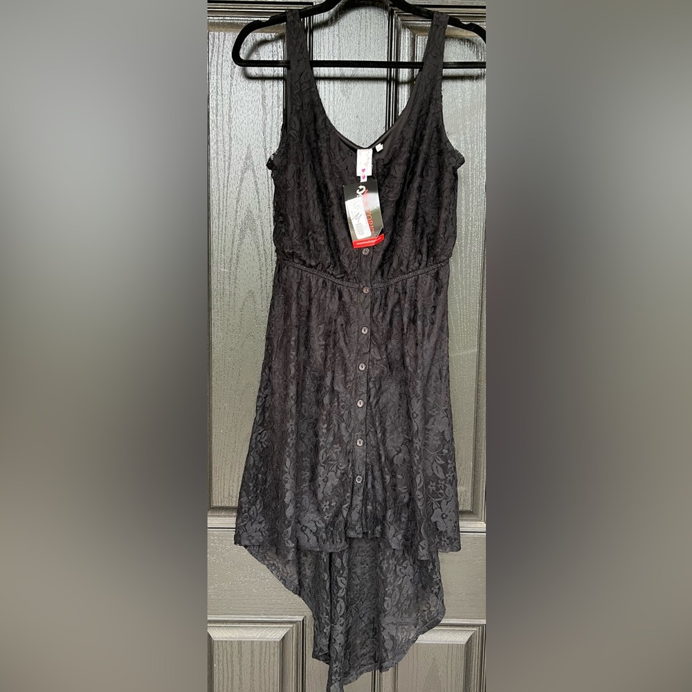 M Black lace floral dress